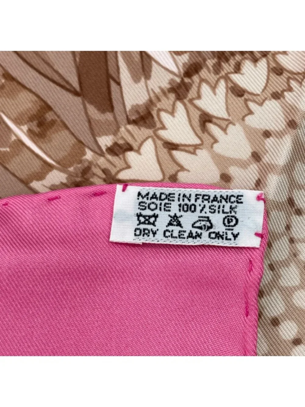 Hermes Scarf Carre 90 Square Pink Multicolor Floral Silk 100% Fleurs Et Carlines - Picture 7 of 8